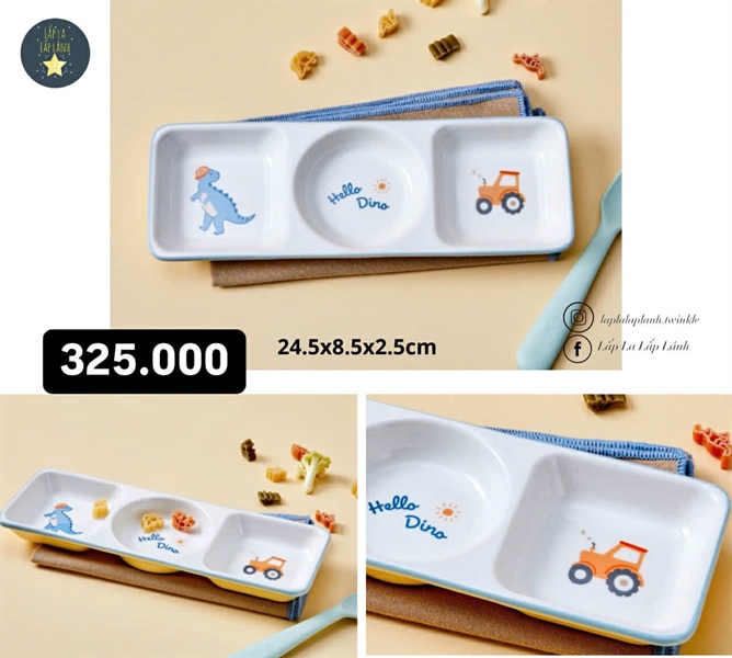 Modernhouse Chén chấm Khủng long 3 ngăn 25cm