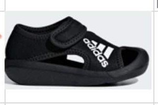 Adidas Sandals logo trắng Đen size 140