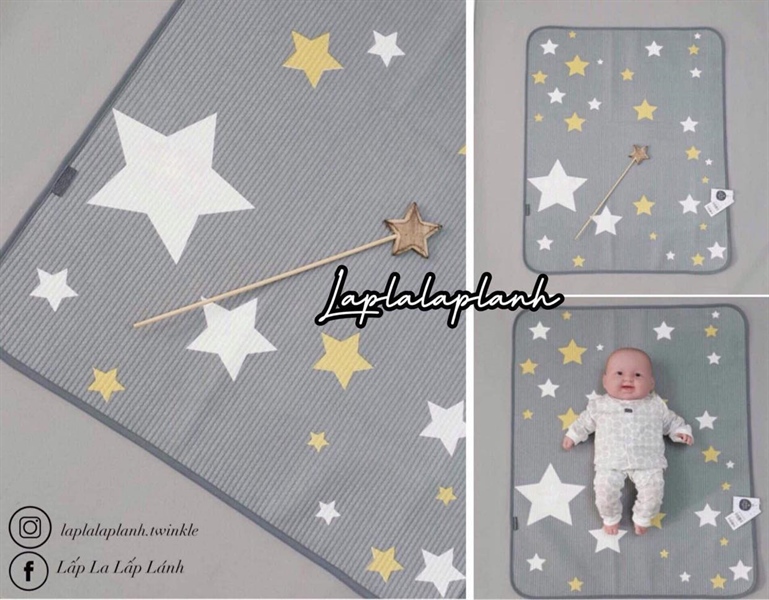 Lieto Thảm chống thấm size S Ngôi sao nền xám