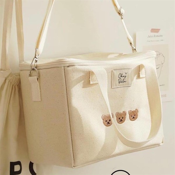 Chezbebe Túi giữ nhiệt Màu kem 3 gấu