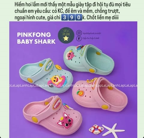 Alphashoes Sục Pinkfong hồng size 160