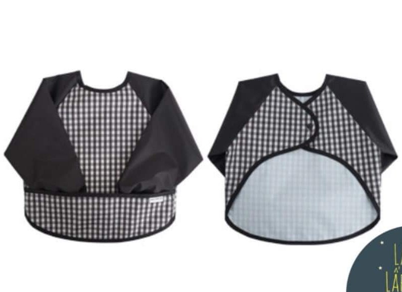 EasyFabric Áo Yếm Chống Thấm Caro Đen S