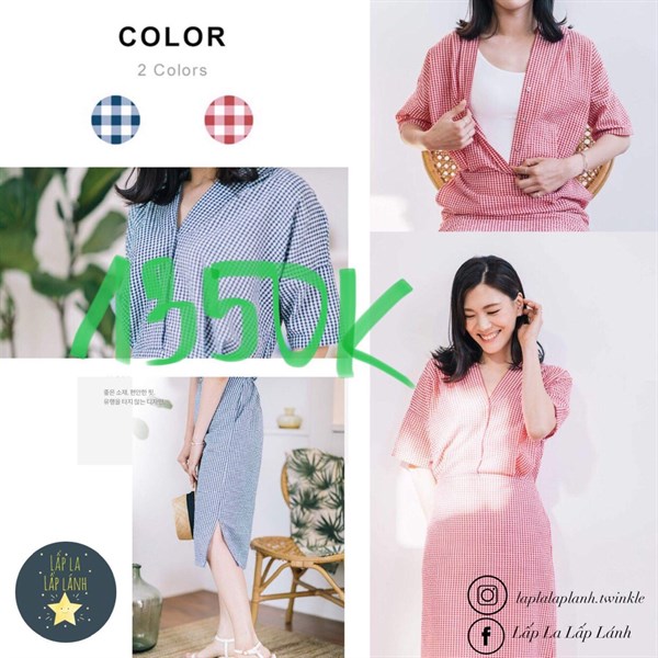 Konny Đầm Bỉm Sữa Caro màu Xanh Dương