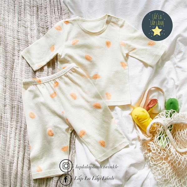 Cocohani Đồ bộ mesh Cún cam size 120