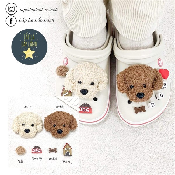 Crocs Jibbitz Puppy 2 charm Lớn 4 charms Nhỏ