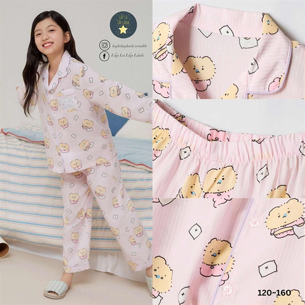 Spaokids Set pyjama SPPPF49KU5 dài tay cổ V