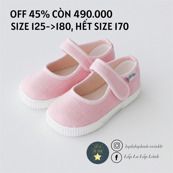 Petitshoes Giày búp bê hồng trơn size 140