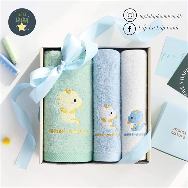 Momsnature Set 4 khăn Dream Animals 40x80cm