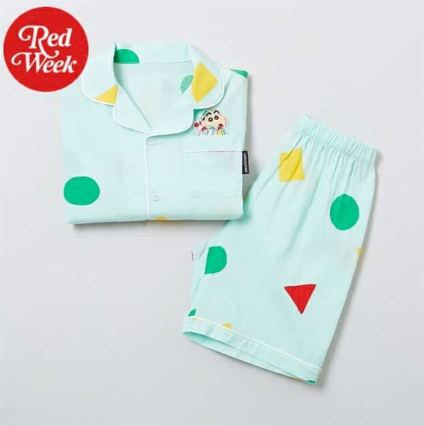 Spaokids Set pyjama Shin cậu bé bút chì ngắn tay size 160