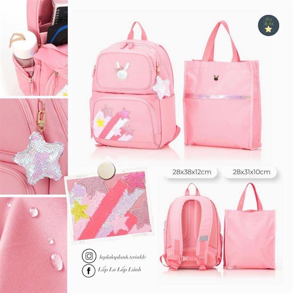 Winghouse Set balo MA1094 Lola Elly Thỏ hồng