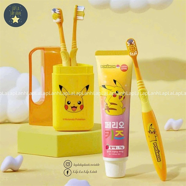 Perioe Set bàn chải Pokemon Yellow 3 cái 6Y