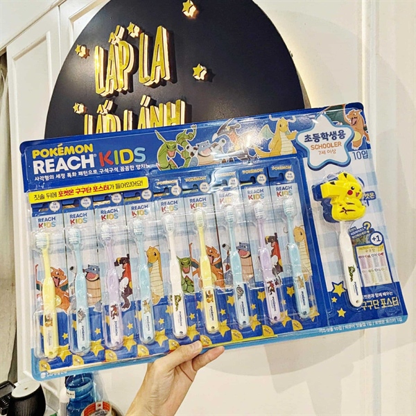 Perioe Set bàn chải Pokemon Blue 10 cái 7Y