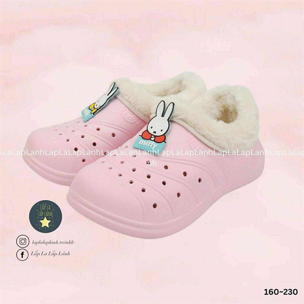 Pancoat Giày nhựa lót lông Miffy Hồng