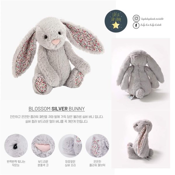 Jellycat Blossom Silver Bunny 36cm