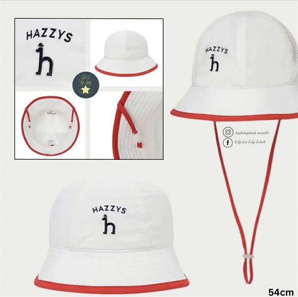 Hazzys Nón HUS60UA03M_IV trắng viền đỏ