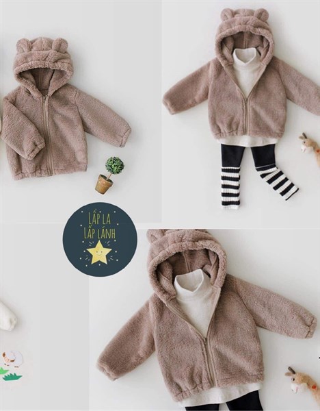 Bebermang Áo khoác lông tai Gấu