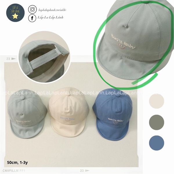 Rangubebe Nón in chữ beige