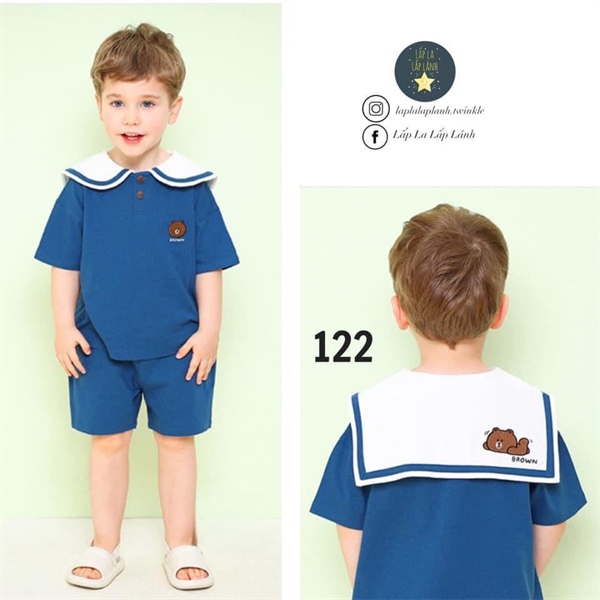 Mollimelli Bộ đồ thuỷ thủ gấu brown