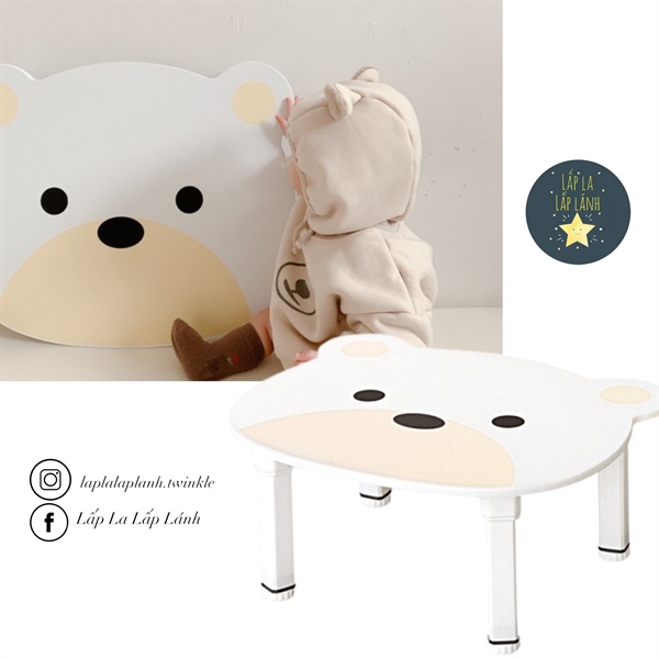 RoomnHome Bàn học cho bé Gấu beige