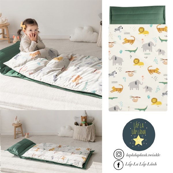 Juhodeco Set ngủ Animal xanh lá