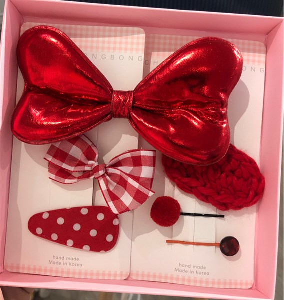 Chennybongbong Set kẹp tóc Nơ đỏ to