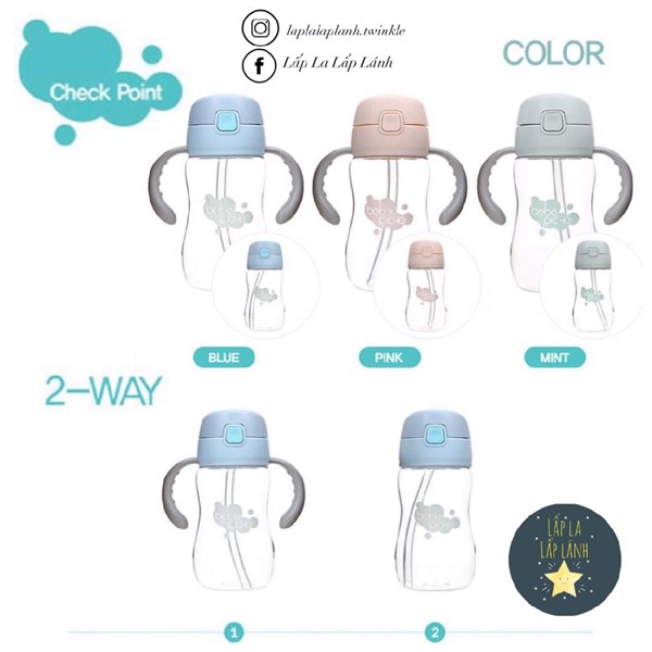 Bebe Riche Bình nước nhựa trong 360ml Blue