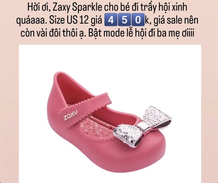 Zaxy Giày hồng nơ bạc US12