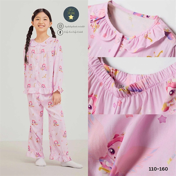 Spaokids Set pyjama SPPPF49KU8 dài tay cổ bèo