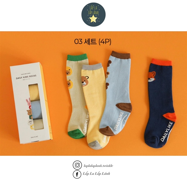 Dailylike Set 4 vớ mẫu 6 size L