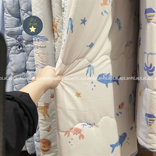 Modernhouse Chăn cooling chần bông size 90x120 Ocean Travel Blue