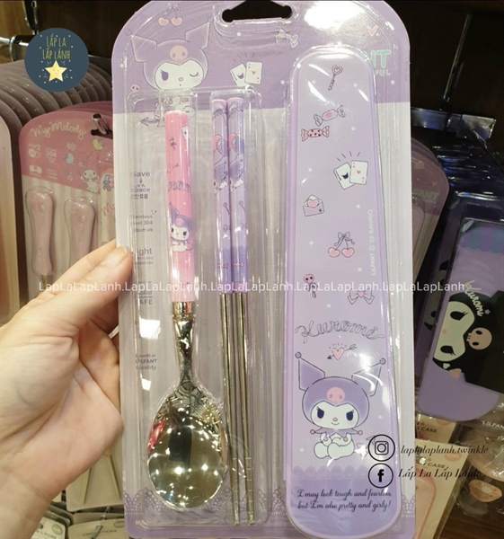 Lilfant Set muỗng đũa Kuromi kèm hộp