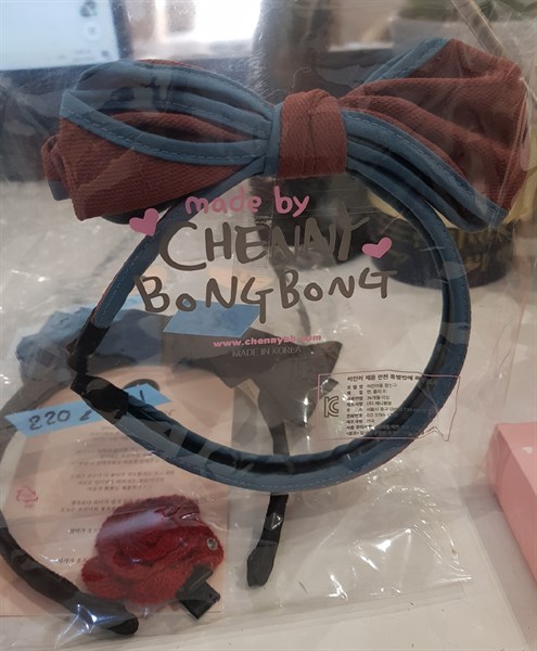 Chennybongbong Hairband Nơ xanh đỏ