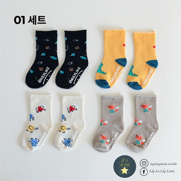 Dailylike set 4 vớ mẫu 5 size S