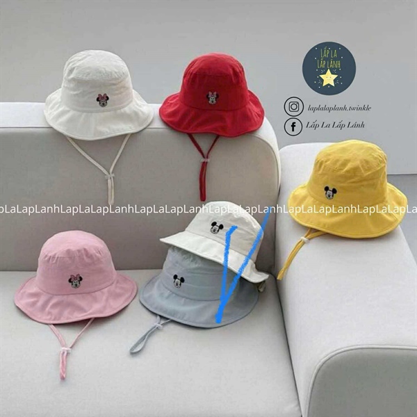 ECLL Nón bucket Mickey Trắng