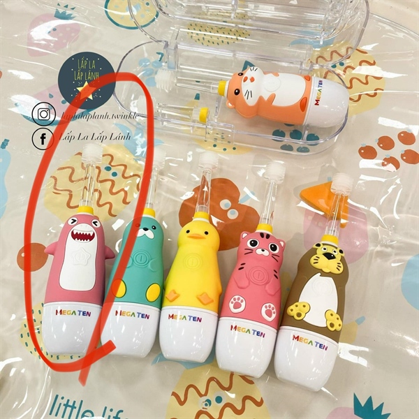 Megaten Bàn chải siêu âm Babyshark Hồng 12-48m