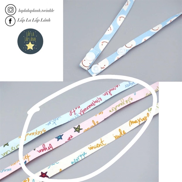 Lucyqueen Dây khẩu trang Chữ in Hồng