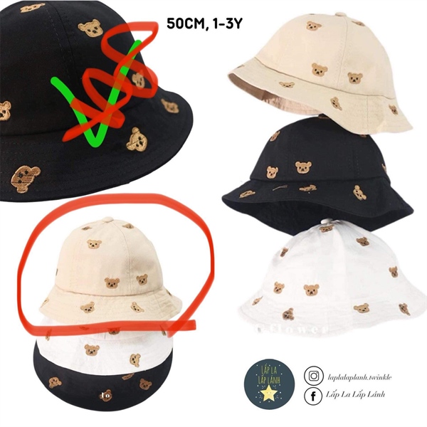 Rangubebe Nón gấu trắng