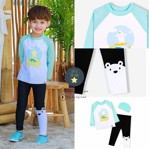 BayB Set đồ bơi 3p gấu trắng size M