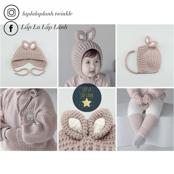 Happy Prince Nón len tai Thỏ Hồng