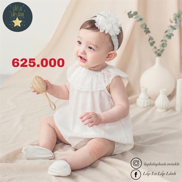 Happy Prince Romper Yếm Ren Trắng