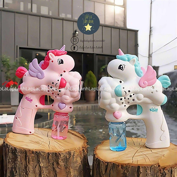 Bunnyland Máy tạo bong bóng unicorn hồng