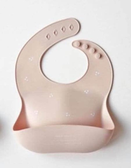 Trickholic Yếm Silicone Cherry nền Hồng nhạt