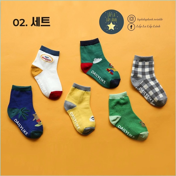 Dailylike set 6 vớ mẫu 4 size XL