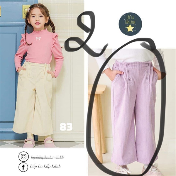 Bebezoo Quần ống rộng màu tím size 110