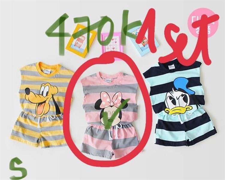 Bebermang Set quần áo Minie Mouse Hồng