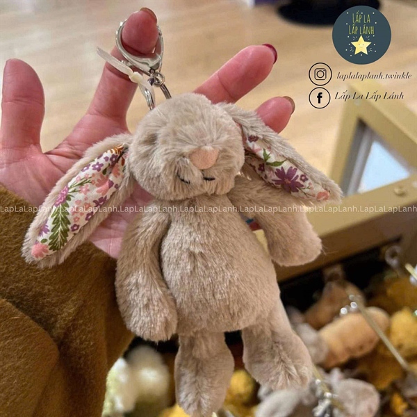 Jellycat Móc khóa Bunny Beige blossom