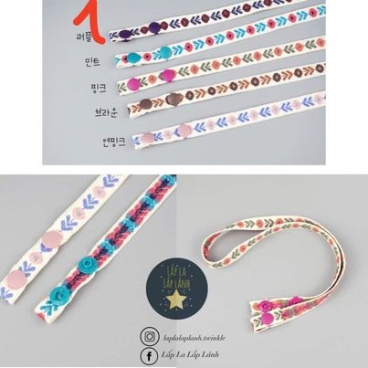 Lucyqueen Dây đeo khẩu trang hoa tím