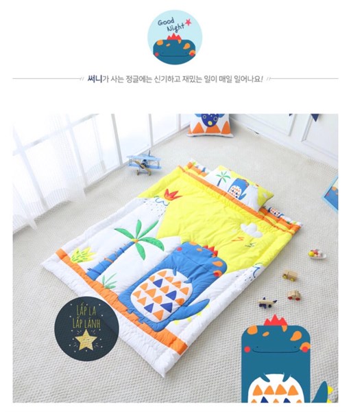 Beautehouse Set Ngủ Khủng Long Con Sunny Chăn Dày