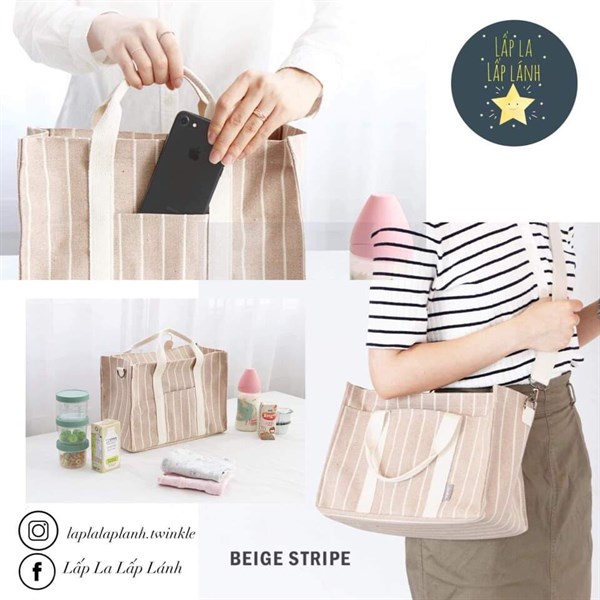 Conitale Túi Bỉm Sữa Beige Stripe