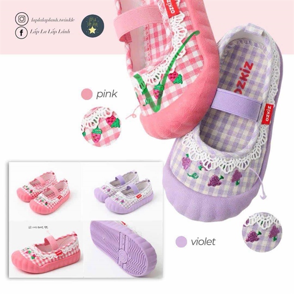 Ozkiz Slip on Hồng ren size 190